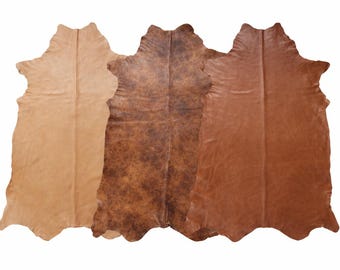Italian Leather Hide 45 ft Upholstery Full Grain Full Hides: Brown Cowhide for Bags, Crafts, DIY