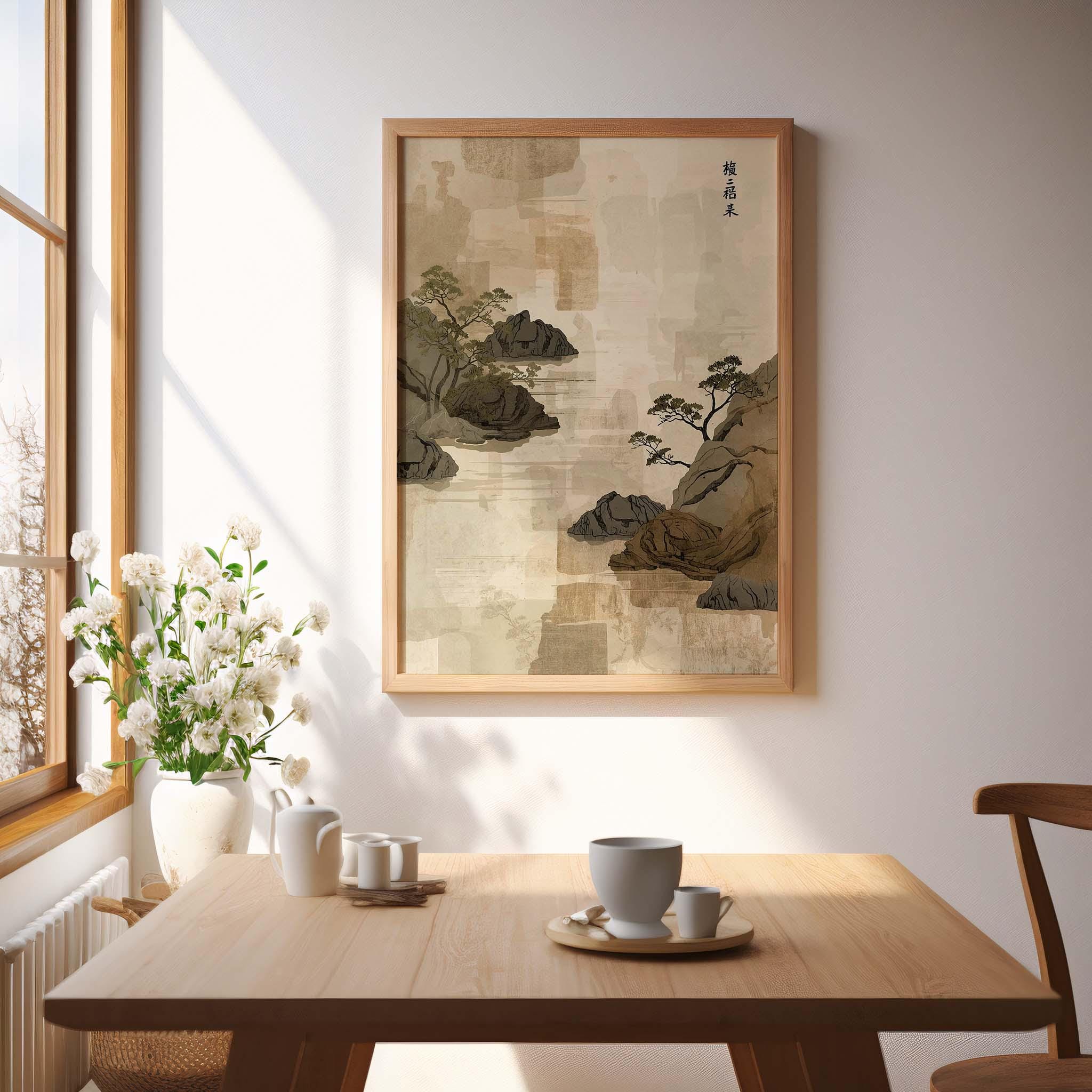 Japandi Wall Art Print Japanese Landscape Poster Minimalist Zen Ink ...