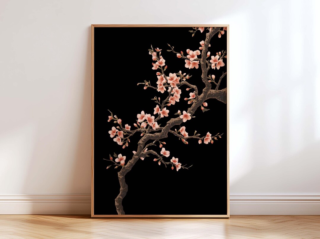 Cherry Blossom Wall Art Print – Japanese Sakura Floral Poster, Japandi ...