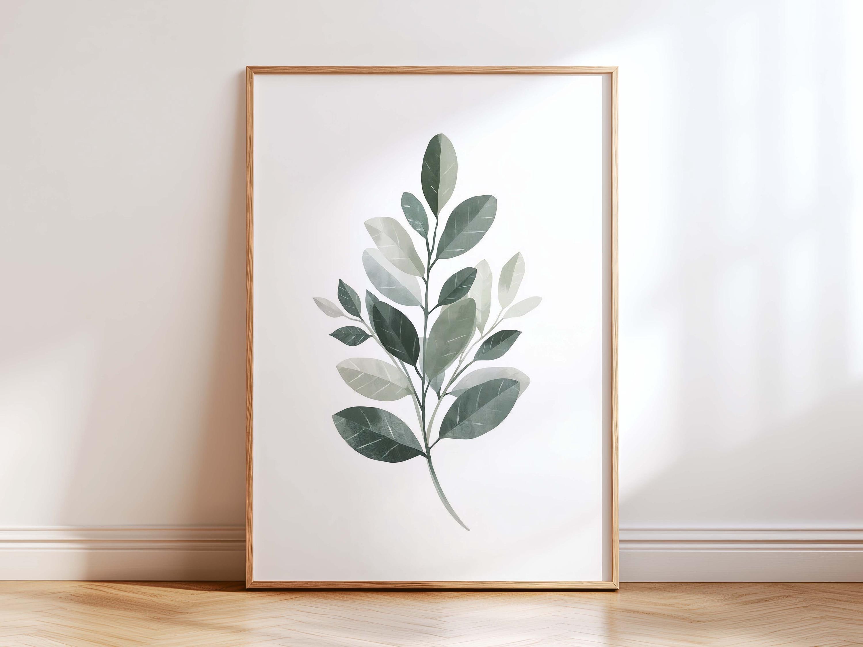 Neutral Botanical Wall Art Set of 3, Minimalist Leaf Prints, Japandi ...