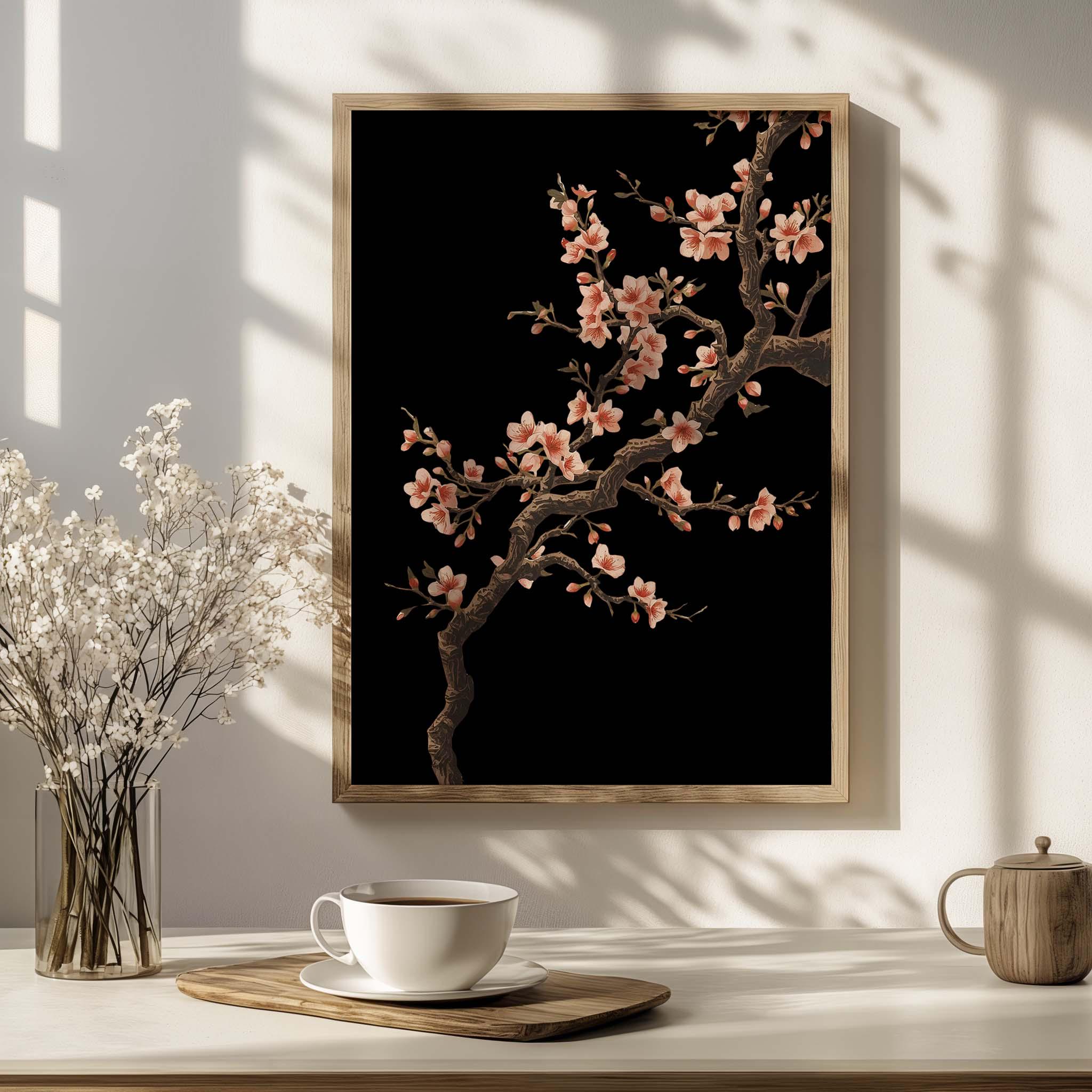 Cherry Blossom Wall Art Print – Japanese Sakura Floral Poster, Japandi ...