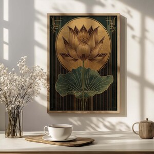 Elegant lotus poster for living room