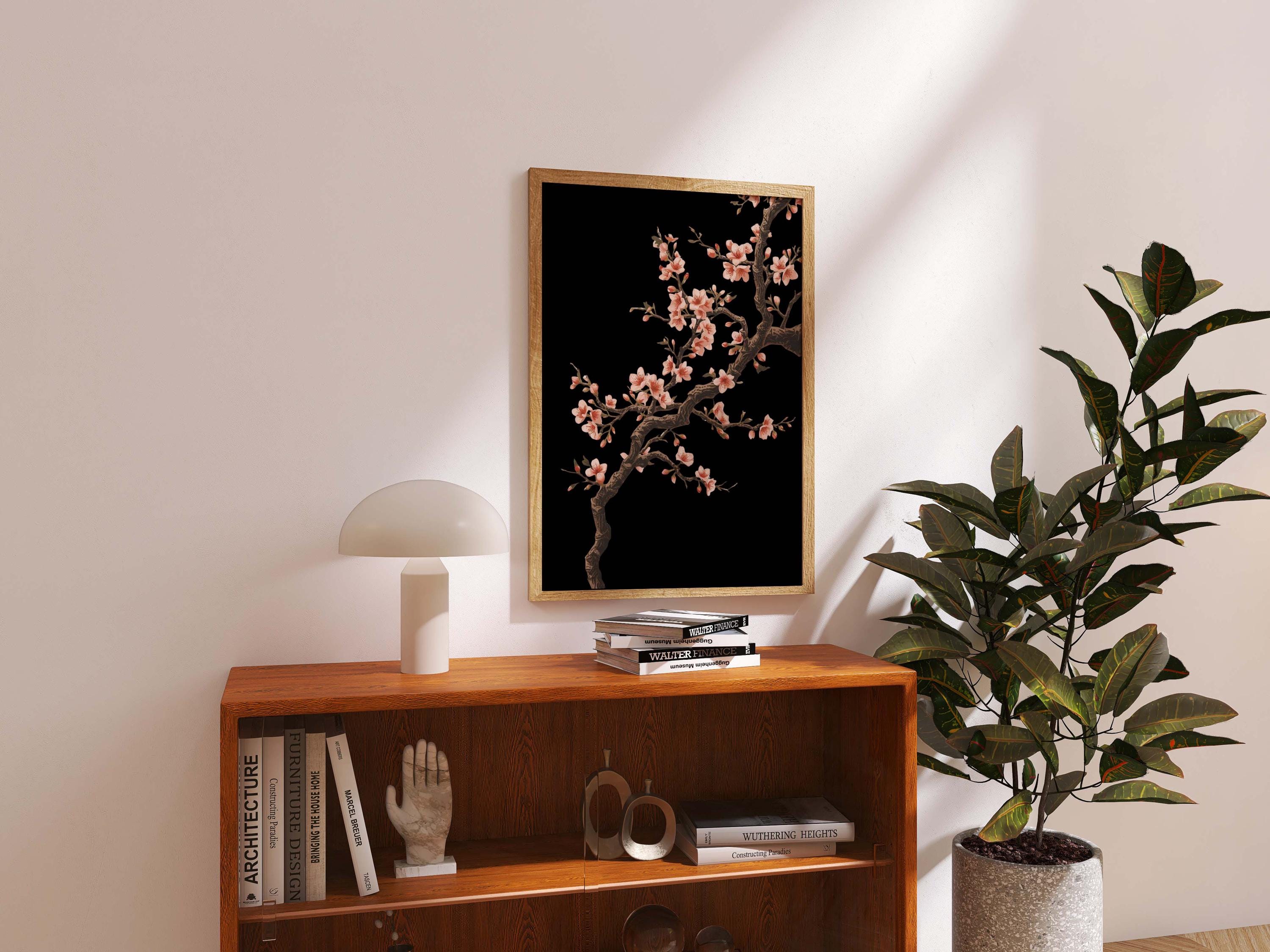 Cherry Blossom Wall Art Print – Japanese Sakura Floral Poster, Japandi ...