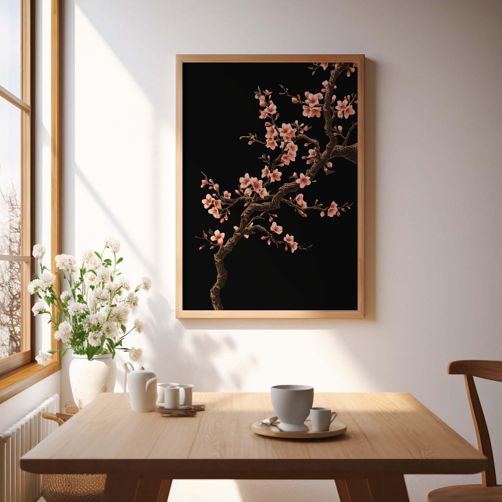 Cherry Blossom Wall Art Print – Japanese Sakura Floral Poster, Japandi ...