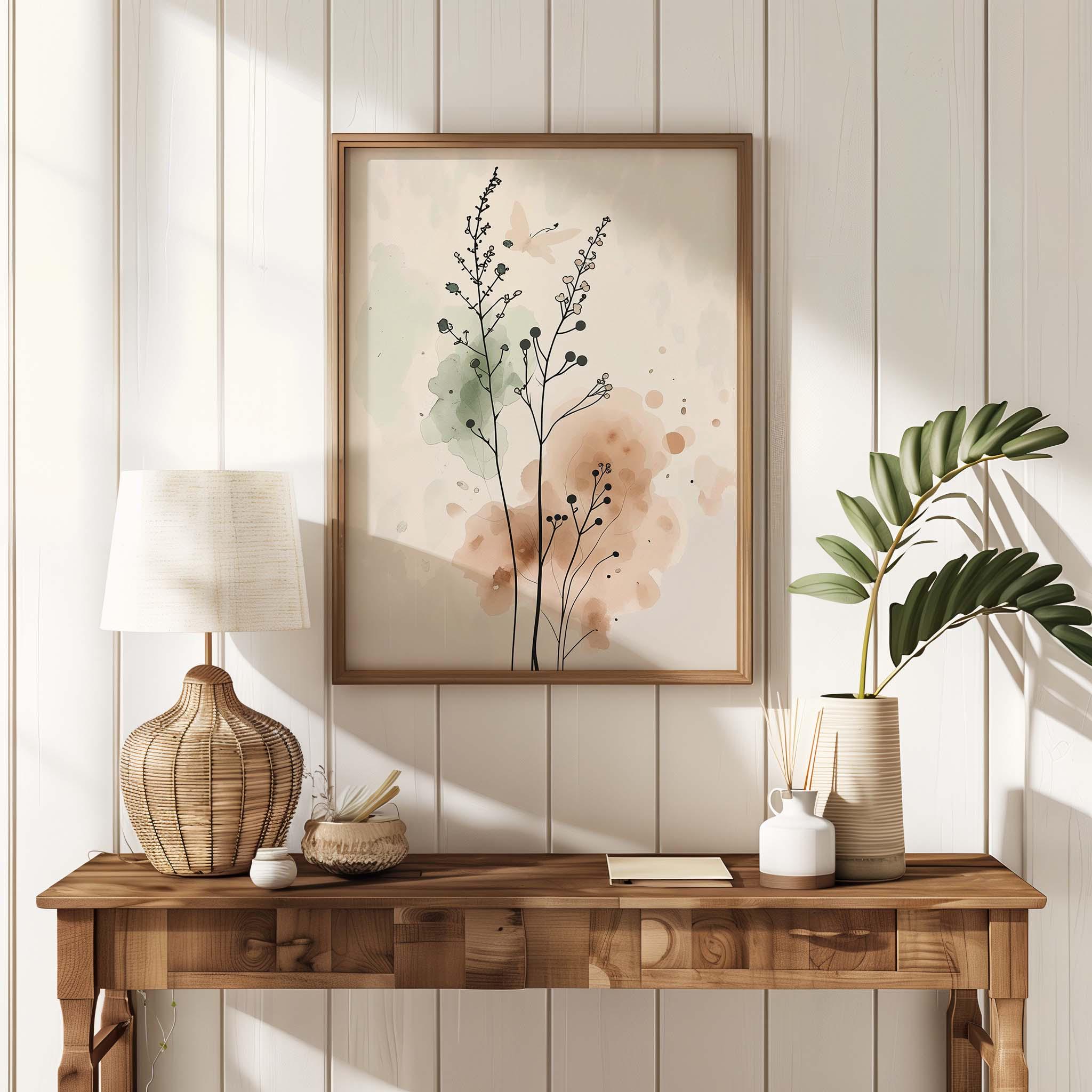 Botanical Wall Art Set of 3, Neutral Floral Print, Minimalist Sage ...