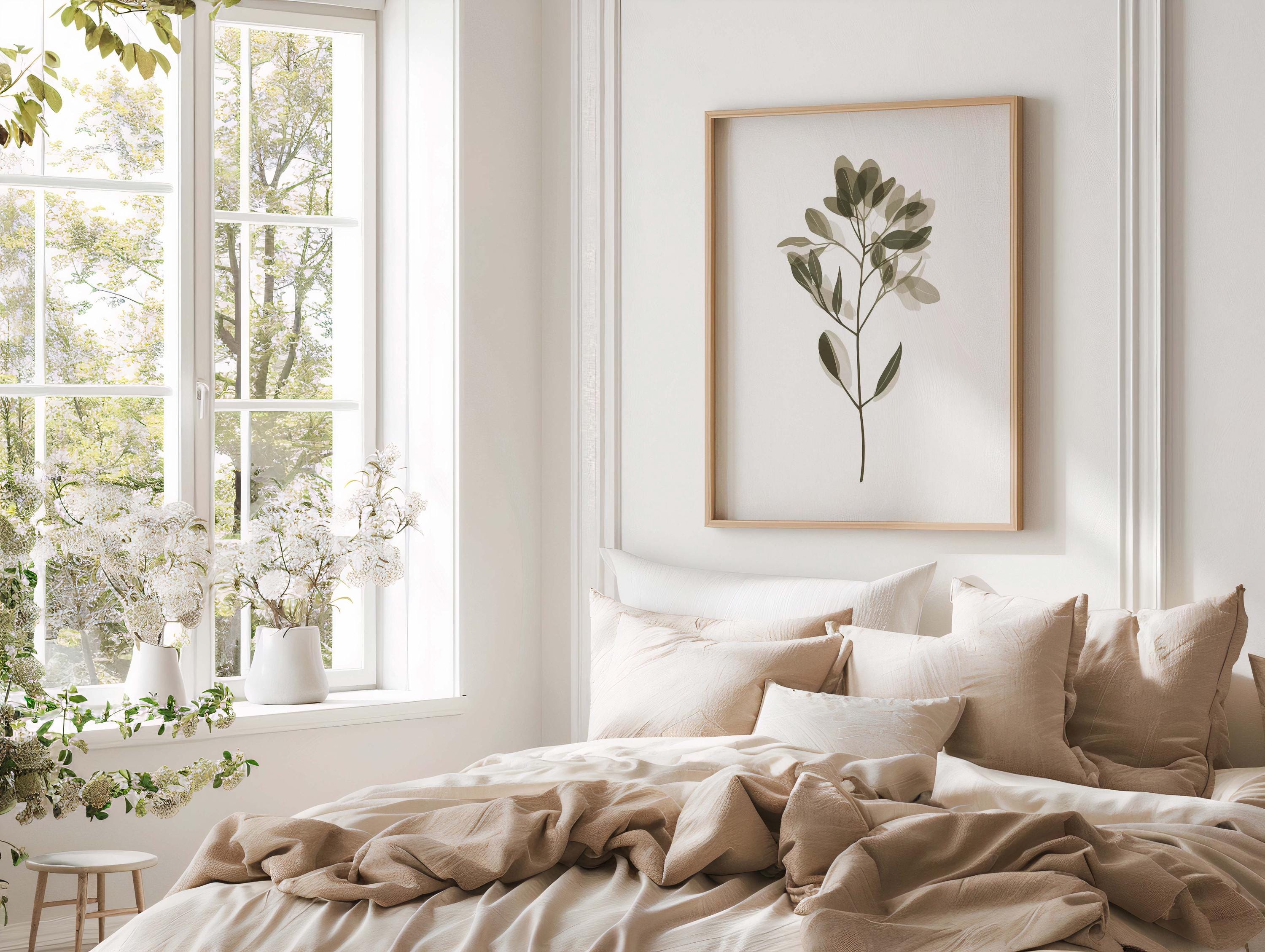 Neutral Botanical Wall Art Set of 3, Minimalist Leaf Prints, Japandi ...