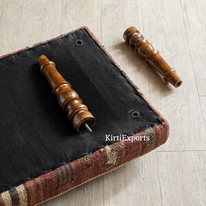 Jute Rug Sitting Bench - Bench For Bedroom | Ottoman Bench | Hallway Bench | Frontdoor Bench | Footstool Bench | Kilim Piano Bench