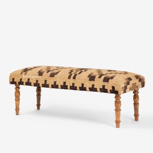 Footstool Bench, Aztec Bench, Farmhouse Decor, Entry Bench, Ottoman Upholstered Bench, Handmade Furniture, Turkish Rug Bench, BENCH 00