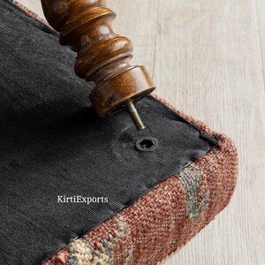 Jute Rug Sitting Bench - Bench For Bedroom | Ottoman Bench | Hallway Bench | Frontdoor Bench | Footstool Bench | Kilim Piano Bench