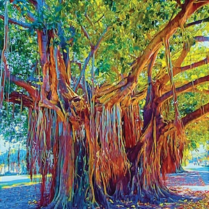 Rich texture and colors. Colorific Banyan Tree. DIGITAL DOWNLOAD. Banyan Tree of Many Colors. Banyan Tree of Artistic Textures.