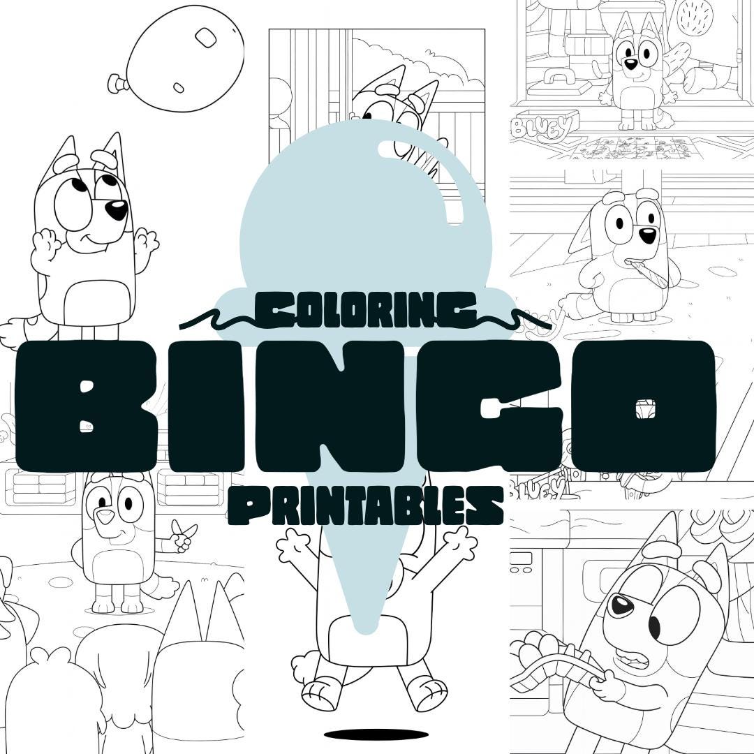 Bingo Coloring Pages PDF Files Instant Download and Print - Etsy UK