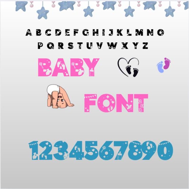 Baby Letters for Kids,baby Girl Font, Baby Boy Font,cricut Baby Font ...