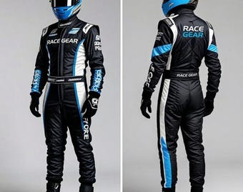 Traje de karting personalizado con nombre, número y bandera / Traje de karting a medida / Traje de carreras de motor / Equipamiento de karting para pilotos