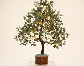 Green Jade Crystal Tree | Gemstone Bonsai Tree | Crystal Decor | Desk Decor | Spiritual Gift