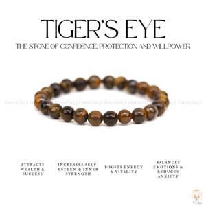 Tiger Eye Bracelet: Courage, Focus & Protection - 8mm Natural Gemstones