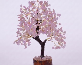 Rose Quartz Crystal Tree | Gemstone Bonsai Tree | Home Decor | Desk Decor | Crystal Gift