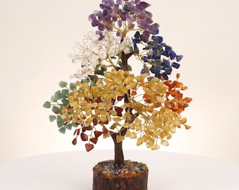Seven Chakra Crystal Tree | Gemstone Bonsai Tree | Home Decor | Desk Decor | Chakra Gift