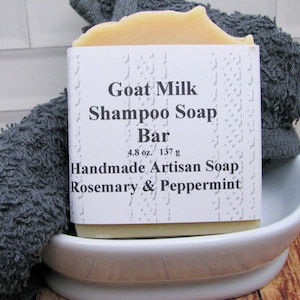 Goat Milk Shampoo Bar Soap  ~  Shampoo Bar, Nourishing, Natural Soap, Handcrafted Soap, Trial, & Full Bar,  Massage Bar, Shipping Included