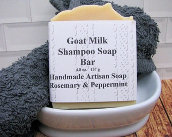 Goat Milk Shampoo Bar Soap  ~  Shampoo Bar, Nourishing, Natural Soap, Handcrafted Soap, Trial, & Full Bar,  Massage Bar, Shipping Included