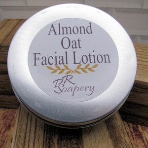 Almond Oat Facial Lotion, Under Makeup Lotion, Night Time Facial Lotion,  Oat Protein, Facial Cream, Gentle Lotion, Oat Soothing Lotion