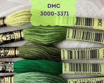 DMC Embroidery Floss 3000 to 3371 Individual Color Skein Quality Cotton Embroidery Thread Six Strand Thread Cross Stitch Supply Needlework
