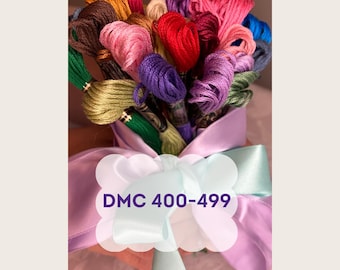 DMC Embroidery Floss 400 to 499 Individual Color Skein Quality Cotton Embroidery Thread Six Strand Thread Cross Stitch Supply Needlework