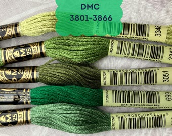 DMC Embroidery Floss 3801 to 3866 Individual Color Skein Quality Cotton Embroidery Thread Six Strand Thread Cross Stitch Supply Needlework
