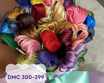 DMC Embroidery Floss 300 to 399 Individual Color Skein Quality Cotton Embroidery Thread Six Strand Thread Cross Stitch Supply Needlework