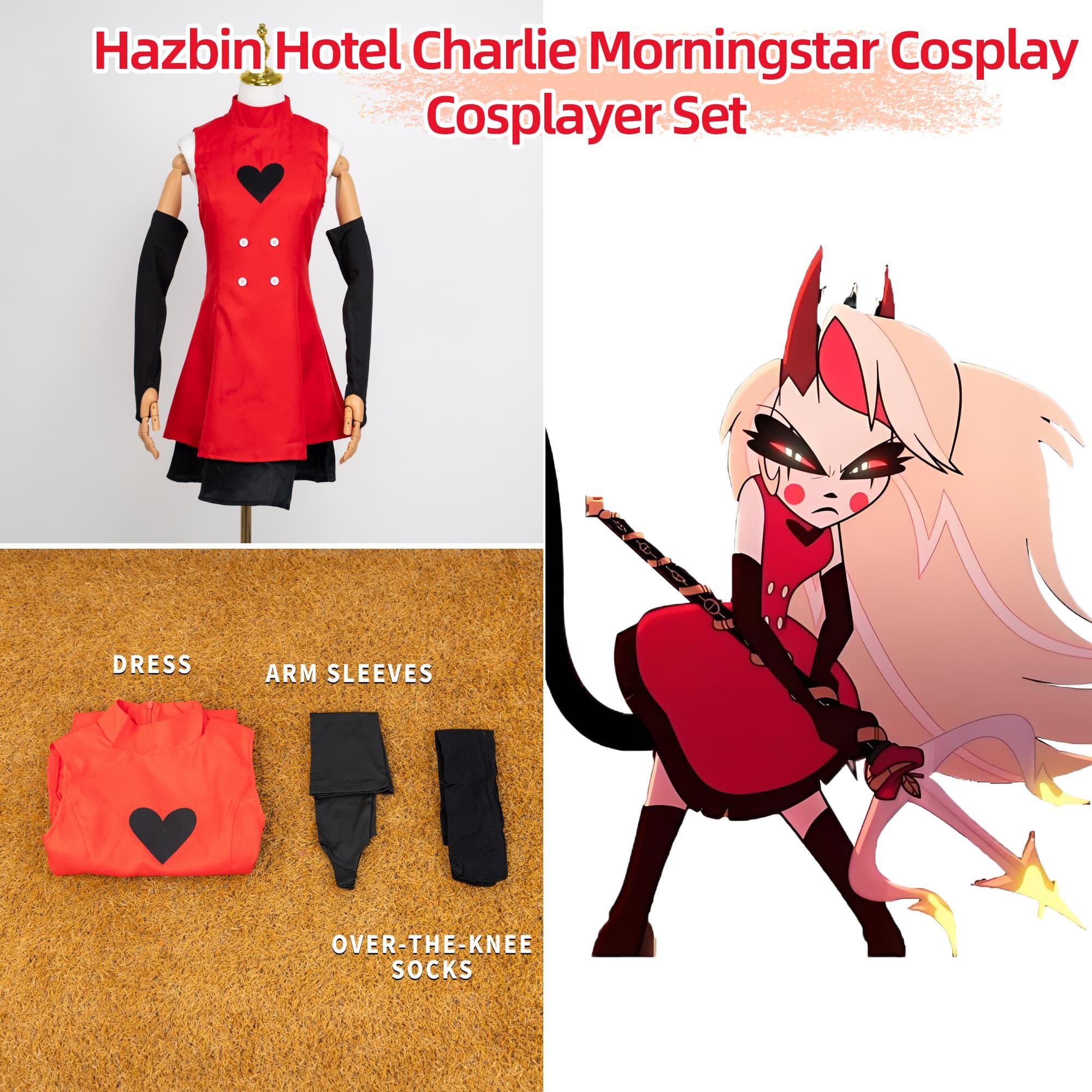 slim fit dress slacks Hazbin Hotel Season 2 Charlie Morningstar Curtain Call Red Dress Outfits Women Halloween Carnival Party Cosplay Costume main image 0