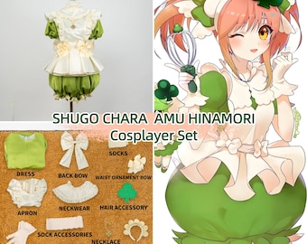 Magical Girl Style Cosplay Costume Set Puffy Skirt Cream Ruffles Big Bows Anime Dress Holiday Party Transformation Outfit Display Wear