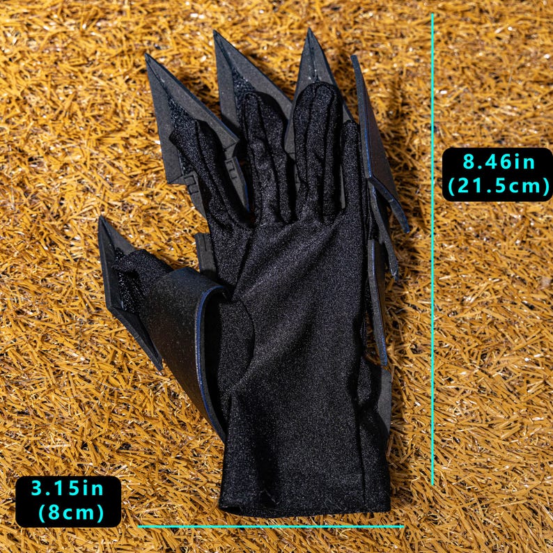 Black Articulated Cosplay Armor Gloves Detachable EVA Foam Costume ...