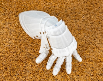 Guante mecánico ciberpunk con impresión 3D, mano robótica de ciencia ficción, armadura luminosa, regalo para hombres, cosplay futurista, Navidad, amantes de la tecnología.
