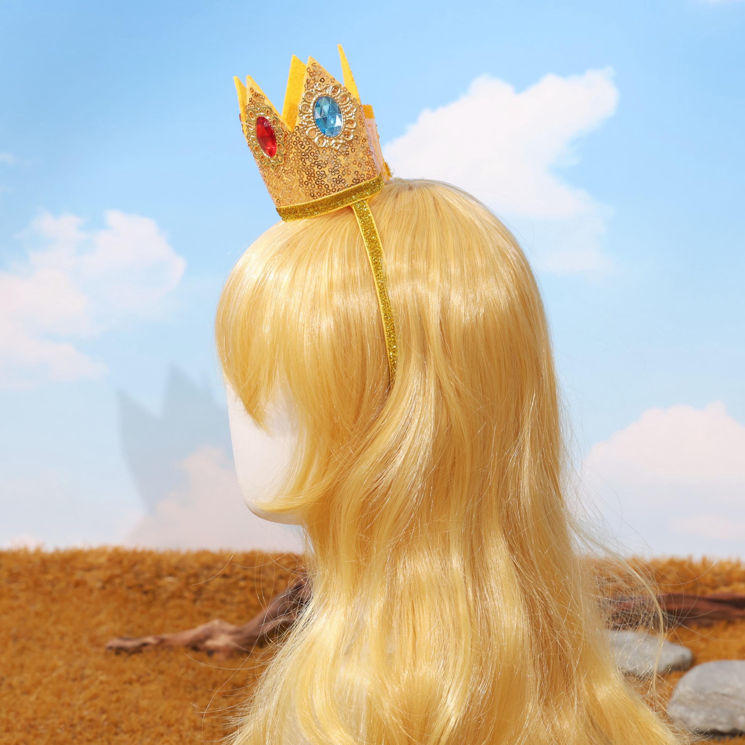 Blonde Princess Cosplay Wig With Crown Long Curly Anime  display picture 2