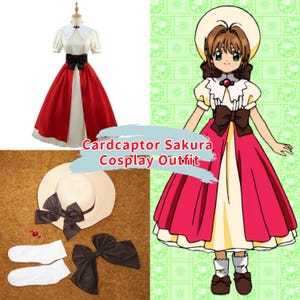 Cardcaptor Sakura Grandfather’s Gift Cosplay Dress Set Retro Lolita Long Dress Hat Bow Accessories Magical Girl Anime Costume Birthday Gift