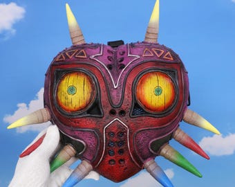 Majora’s Mask Zelda Cosplay Prop BOTW TOTK Gamer Gift Halloween Costume with Adjustable Straps Vibrant Rubber Collectible for LoZ Fans