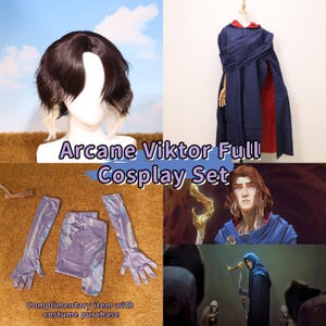 Arcane Viktor Cosplay Set Cloak Wig Tights Gloves League of Legends Costume Gift for Gamers Cosplayers Anime Conventions lol Arcane Outfit