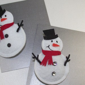 snowman pin...stuffed snowman with swarovski crystals. holiday fun. image 1