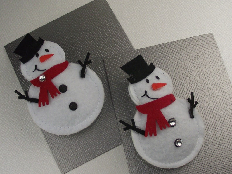 snowman pin...stuffed snowman with swarovski crystals. holiday fun. image 2