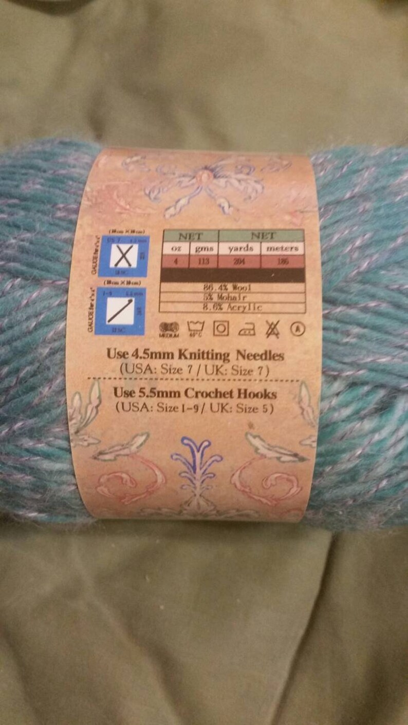 Yarn Bee Rainbow Wool 1 Skein Teals Hobby Lobby Warm Thick Etsy