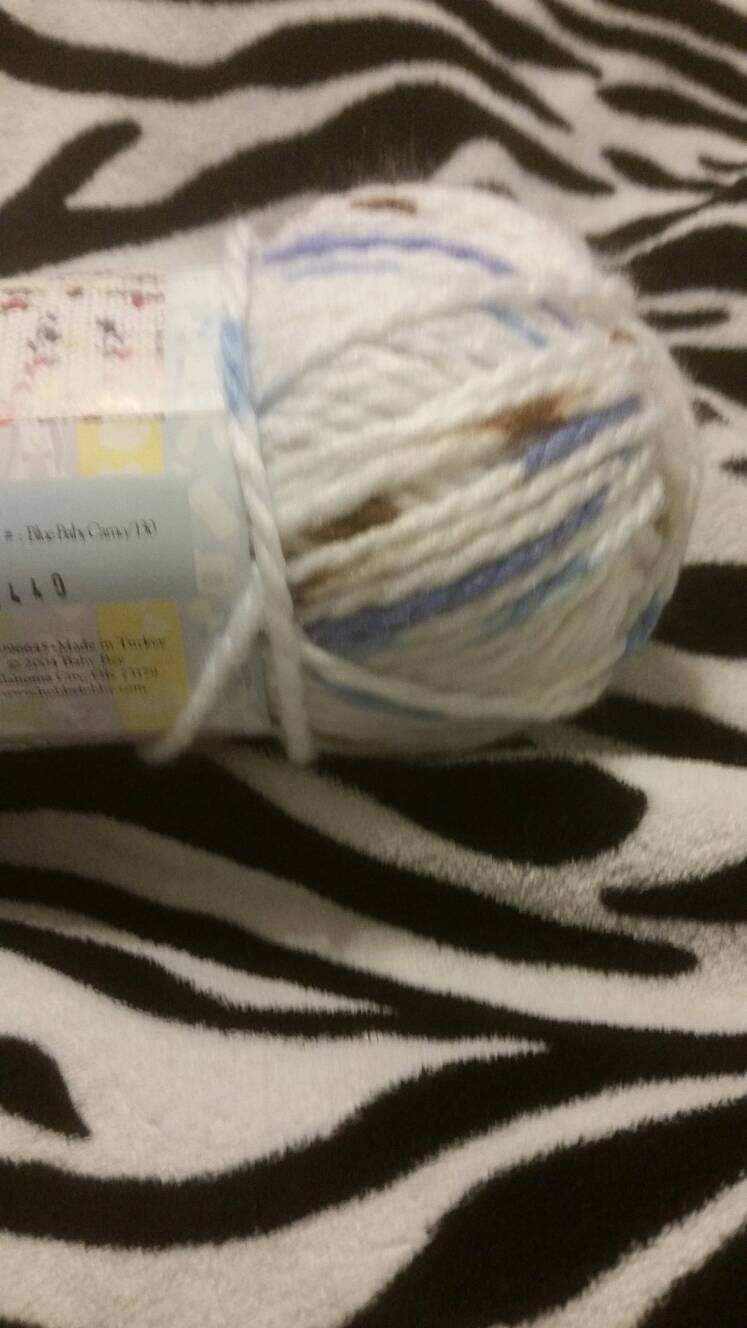 Yarn Bee Baby Bee Sweet Delight Chunky Baby Yarn White Blue Etsy