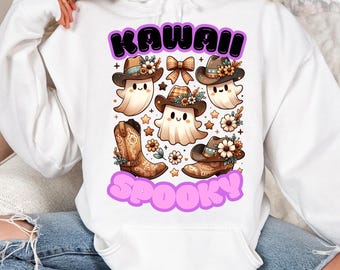 Kawaii griezelige Halloween-clipart: spook, pompoen, vleermuis (digitale png-download