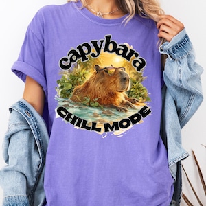 Capybara Chill Mode PNG – Cute Relaxed Animal Digital Download for T-Shirt, Mug, Wall Art