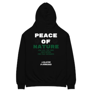 PEACE - Oversized Text Hoodie - Embroidered - Unisex - Scandinavian Streetwear - Free Worldwide Shipping
