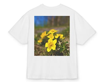 FLOWERS - Unisex Oversized Graphic Tee - Scandinavian Streetwear - ArtbyBearded