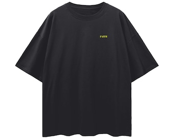 FAITH – Oversized Minimalist T-Shirt | Scandinavian Streetwear | Drop Shoulder Unisex Tee | Nordic Gift for Him or Her | Ethical Fashion