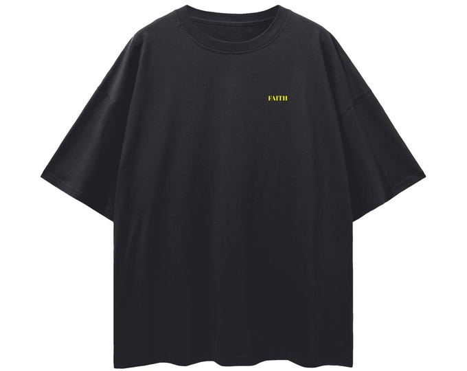 FAITH – Oversized Minimalist T-Shirt | Scandinavian Streetwear | Drop Shoulder Unisex Tee | Nordic Gift for Him or Her | Ethical Fashion