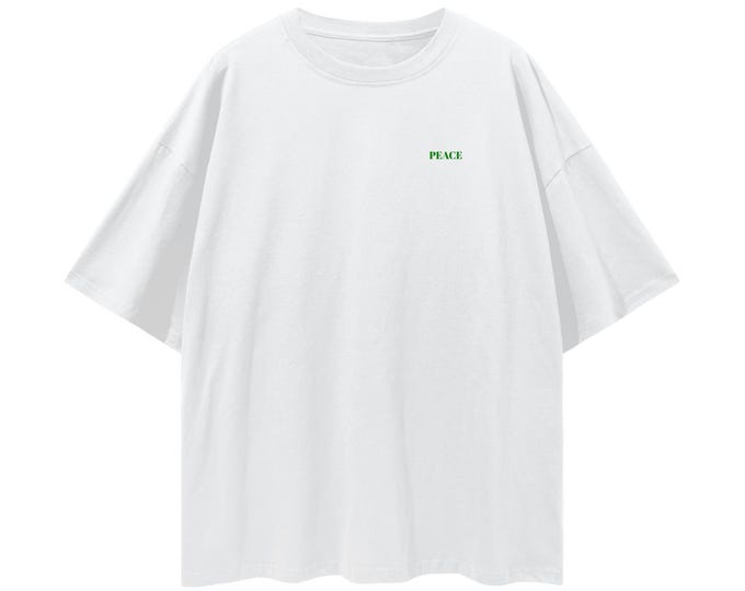 PEACE – Oversized Minimalist T-Shirt | Scandinavian Streetwear | Unisex Drop Shoulder Tee | Ethical Nordic Gift for Him or Her
