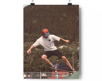 SK8 - Scandinavian Skateboard Art Print - ArtbyBearded