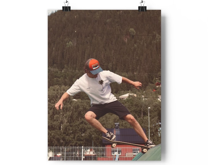 SK8 - Scandinavian Skateboard Art Print - ArtbyBearded