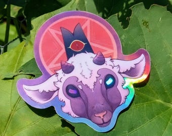 Cult of the Lamb Holographic Vinyl Sticker - Available in LAMB or GOAT!